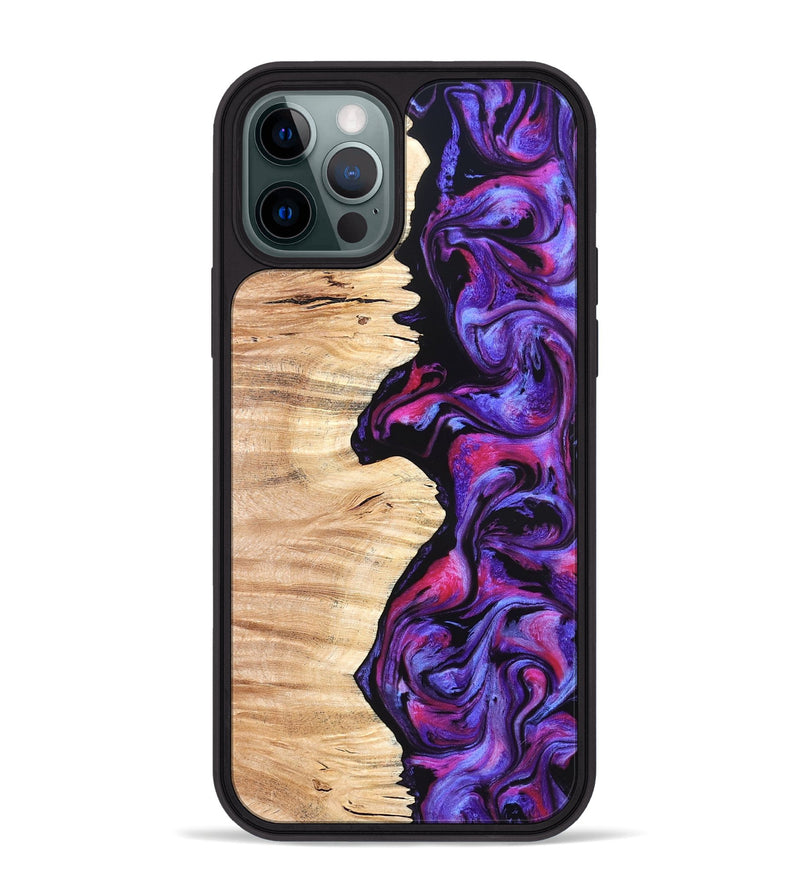 iPhone 12 Pro Max Wood Phone Case - Alisson (Purple, 825370)