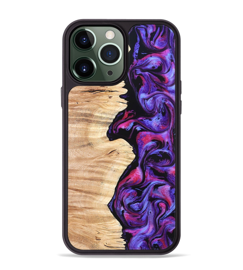 iPhone 13 Pro Max Wood Phone Case - Alisson (Purple, 825370)