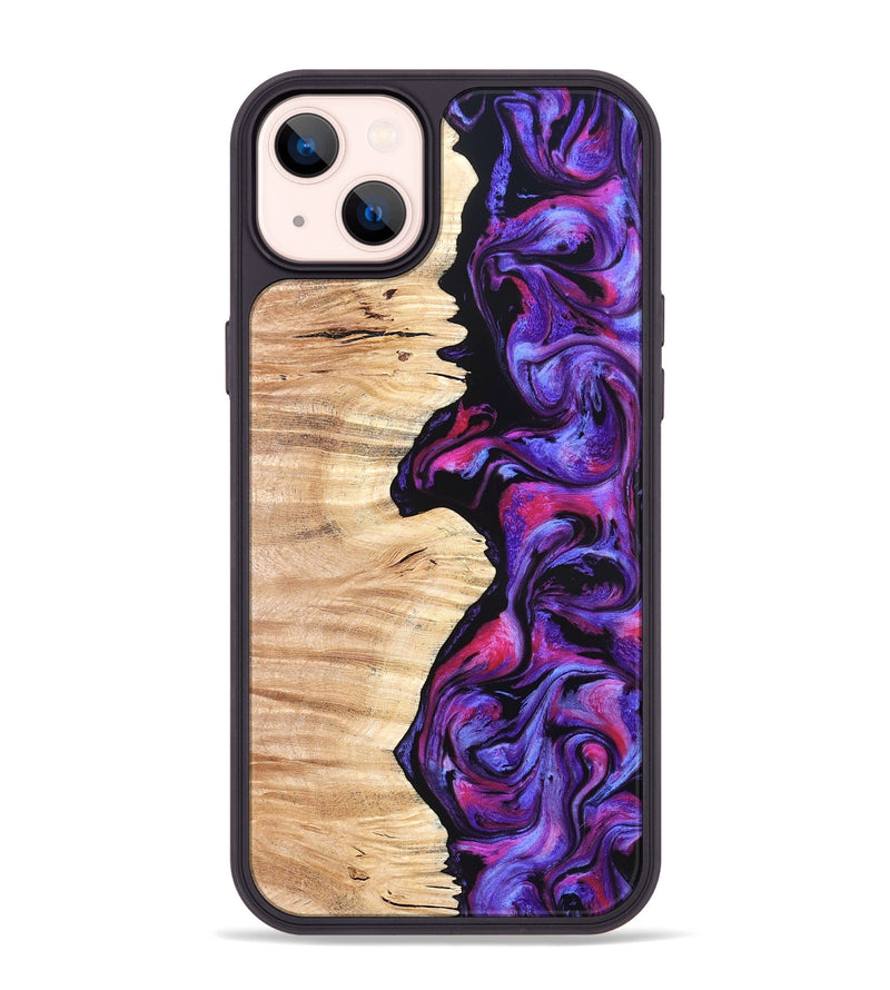iPhone 14 Plus Wood Phone Case - Alisson (Purple, 825370)