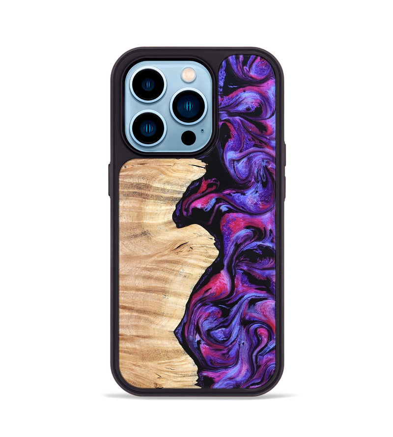 iPhone 14 Pro Wood Phone Case - Alisson (Purple, 825370)