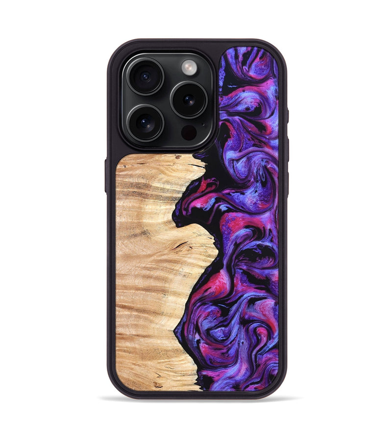 iPhone 15 Pro Wood Phone Case - Alisson (Purple, 825370)