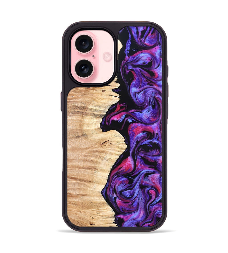 iPhone 16 Wood Phone Case - Alisson (Purple, 825370)