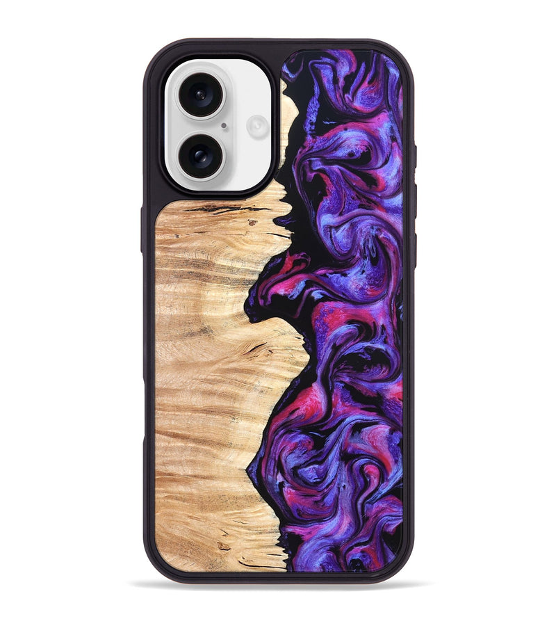 iPhone 16 Plus Wood Phone Case - Alisson (Purple, 825370)