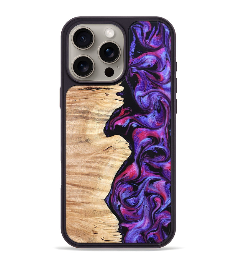 iPhone 16 Pro Max Wood Phone Case - Alisson (Purple, 825370)
