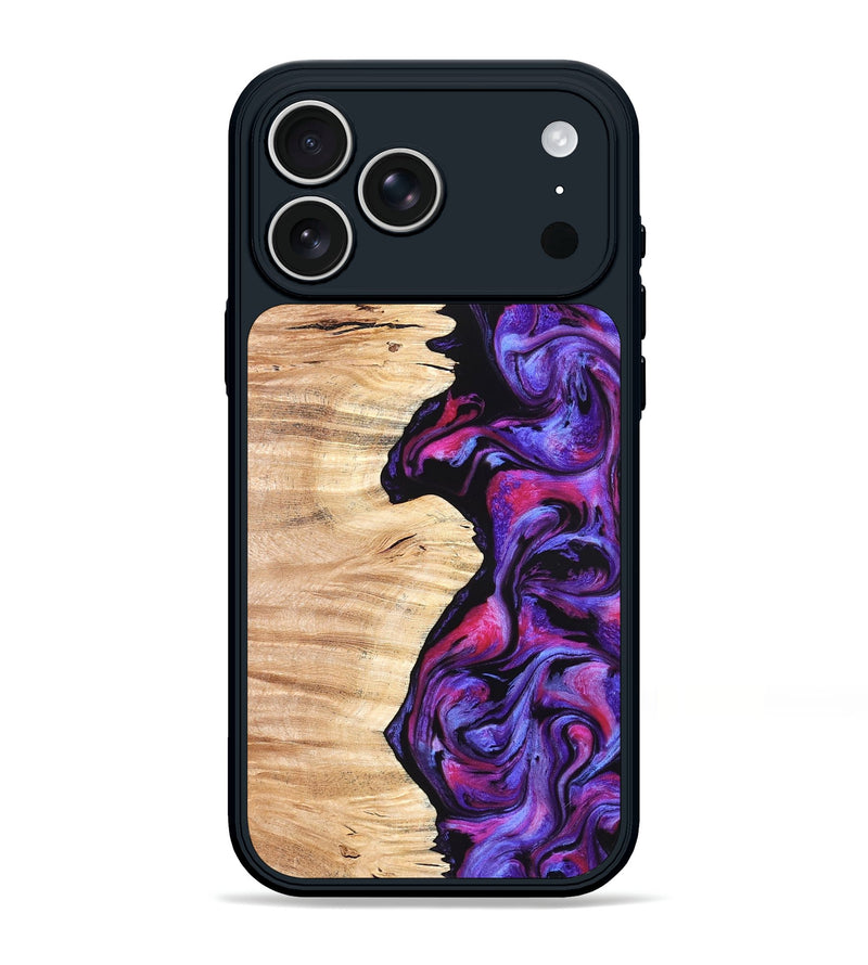 iPhone 17 Pro Max Wood Phone Case - Alisson (Purple, 825370)