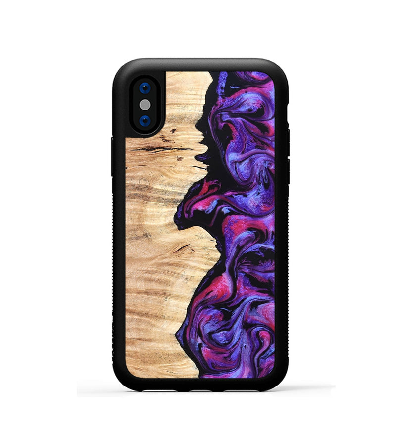 iPhone Xs Wood Phone Case - Alisson (Purple, 825370)