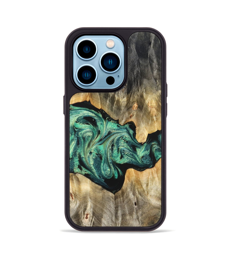 iPhone 14 Pro Wood Phone Case - Kale (Green, 825379)
