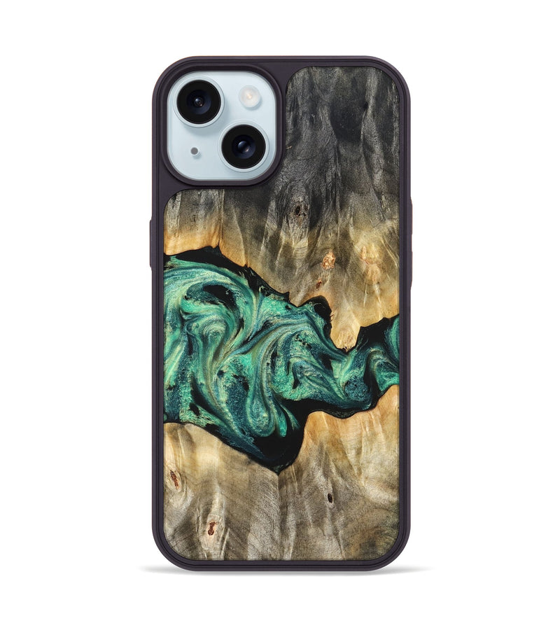 iPhone 15 Wood Phone Case - Kale (Green, 825379)