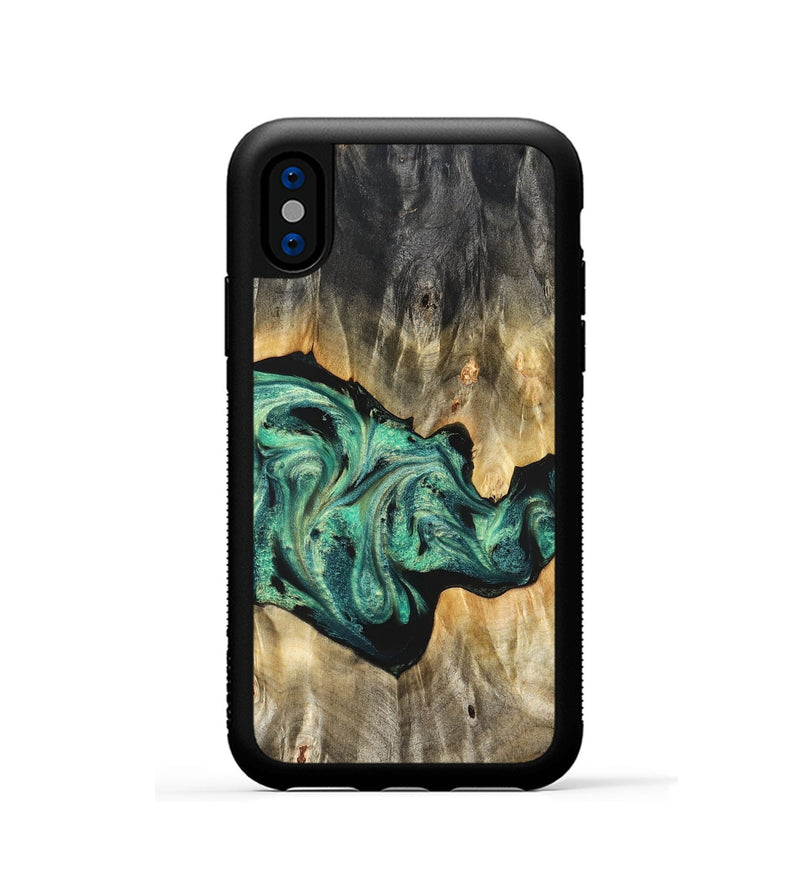 iPhone Xs Wood Phone Case - Kale (Green, 825379)
