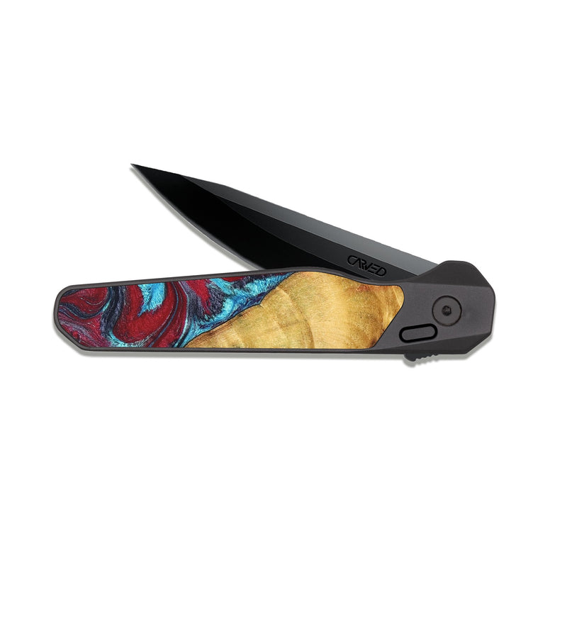 EDC Dark Slate Wood Pocket Knife - Tre (Red, 825381)