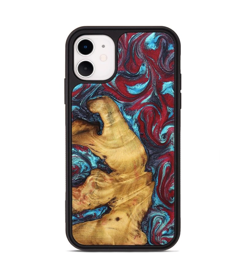 iPhone 11 Wood Phone Case - Tre (Red, 825381)