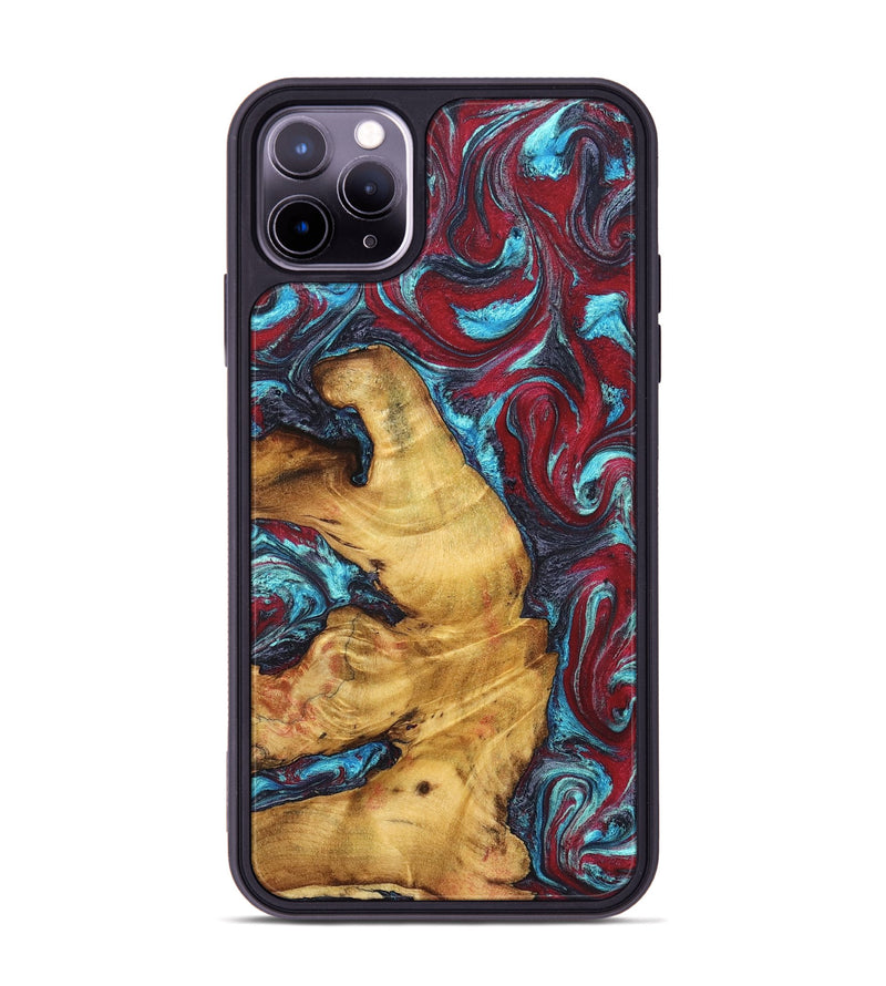 iPhone 11 Pro Max Wood Phone Case - Tre (Red, 825381)