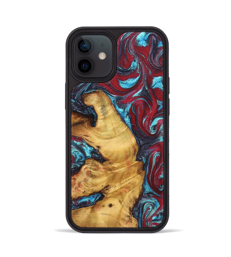 iPhone 12 Wood Phone Case - Tre (Red, 825381)