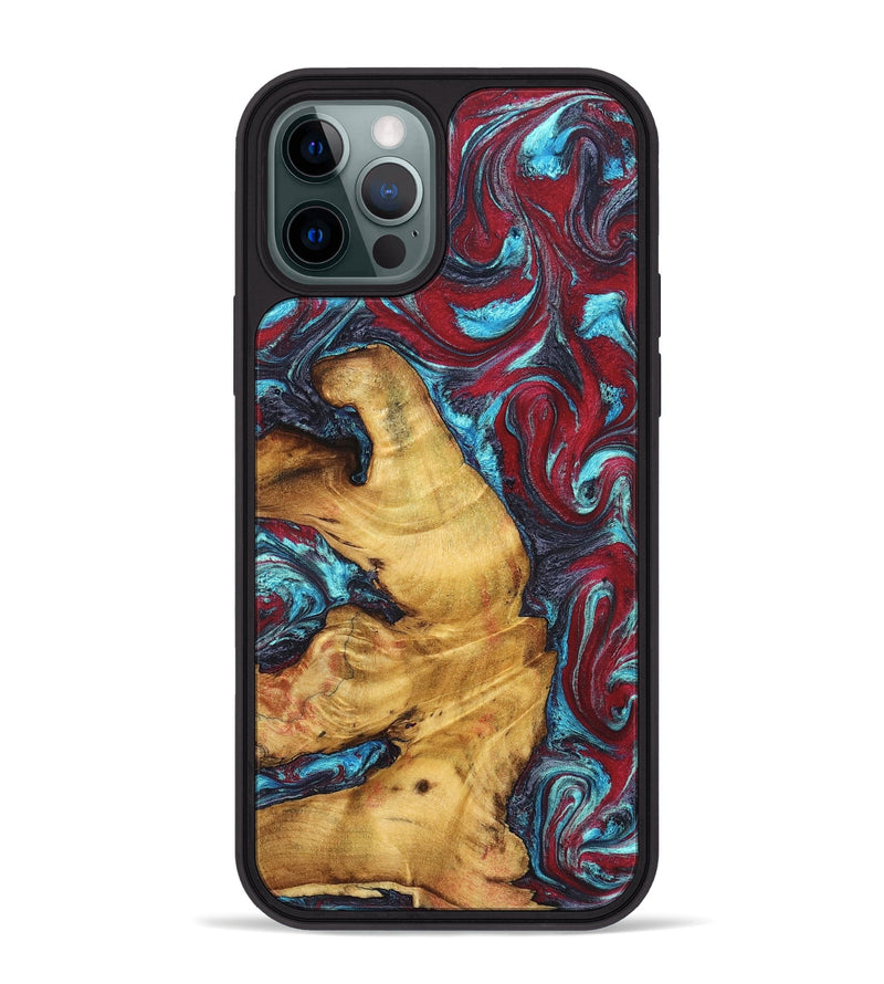 iPhone 12 Pro Max Wood Phone Case - Tre (Red, 825381)
