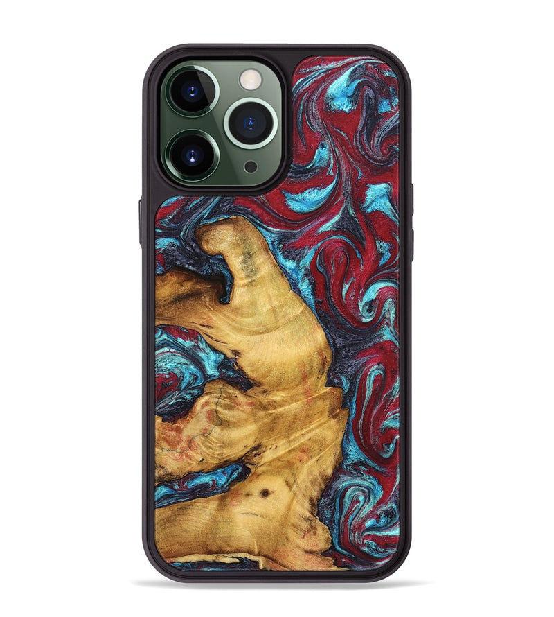 iPhone 13 Pro Max Wood Phone Case - Tre (Red, 825381)