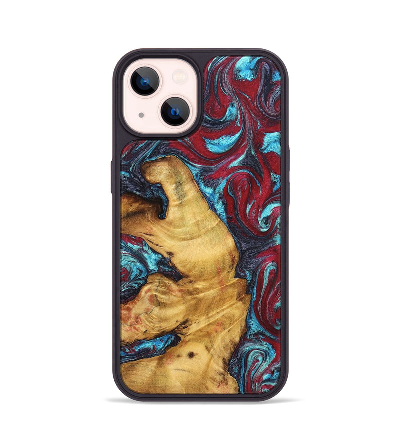iPhone 14 Wood Phone Case - Tre (Red, 825381)