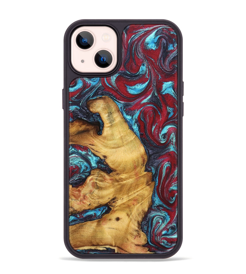 iPhone 14 Plus Wood Phone Case - Tre (Red, 825381)