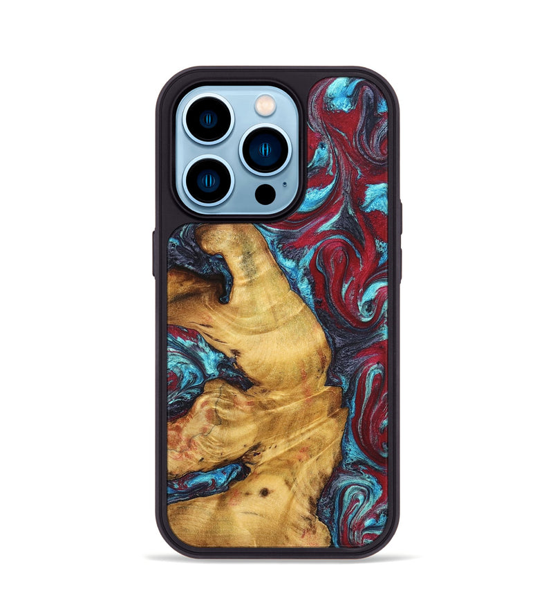iPhone 14 Pro Wood Phone Case - Tre (Red, 825381)