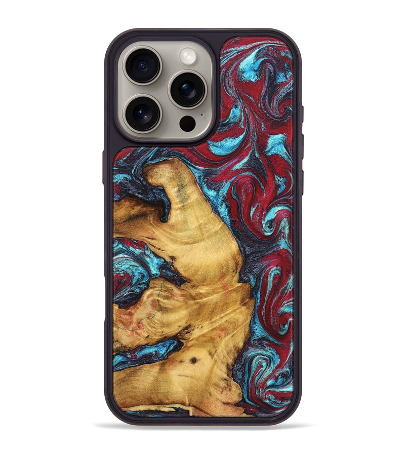 iPhone 16 Pro Max Wood Phone Case - Tre (Red, 825381)