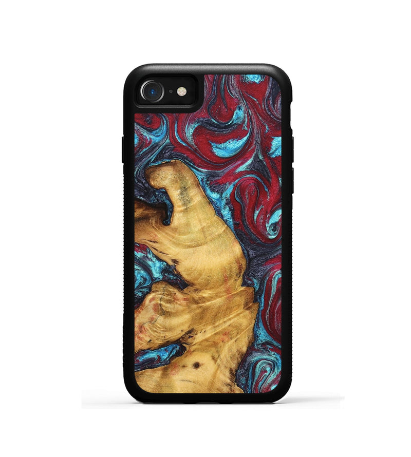 iPhone SE Wood Phone Case - Tre (Red, 825381)