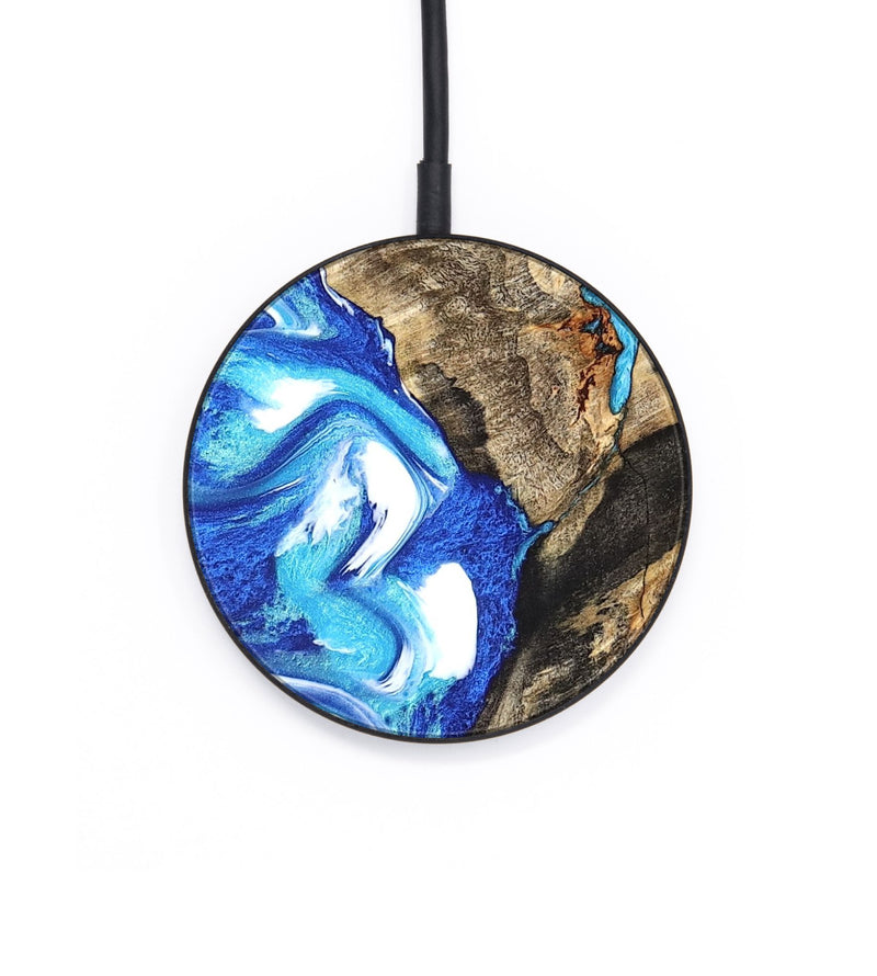Circle Wood Wireless Charger - Giselle (Blue, 825502)