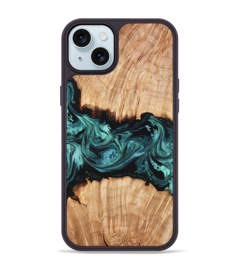 iPhone 15 Plus Wood Phone Case - Tiana (Green, 825531)