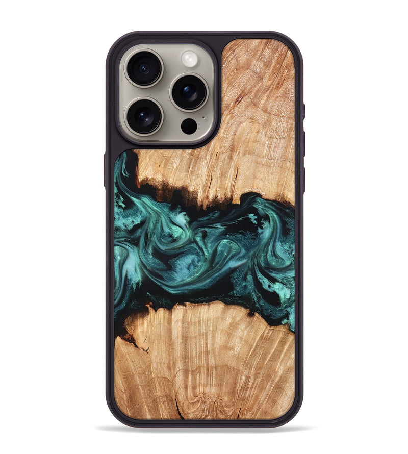 iPhone 15 Pro Max Wood Phone Case - Tiana (Green, 825531)