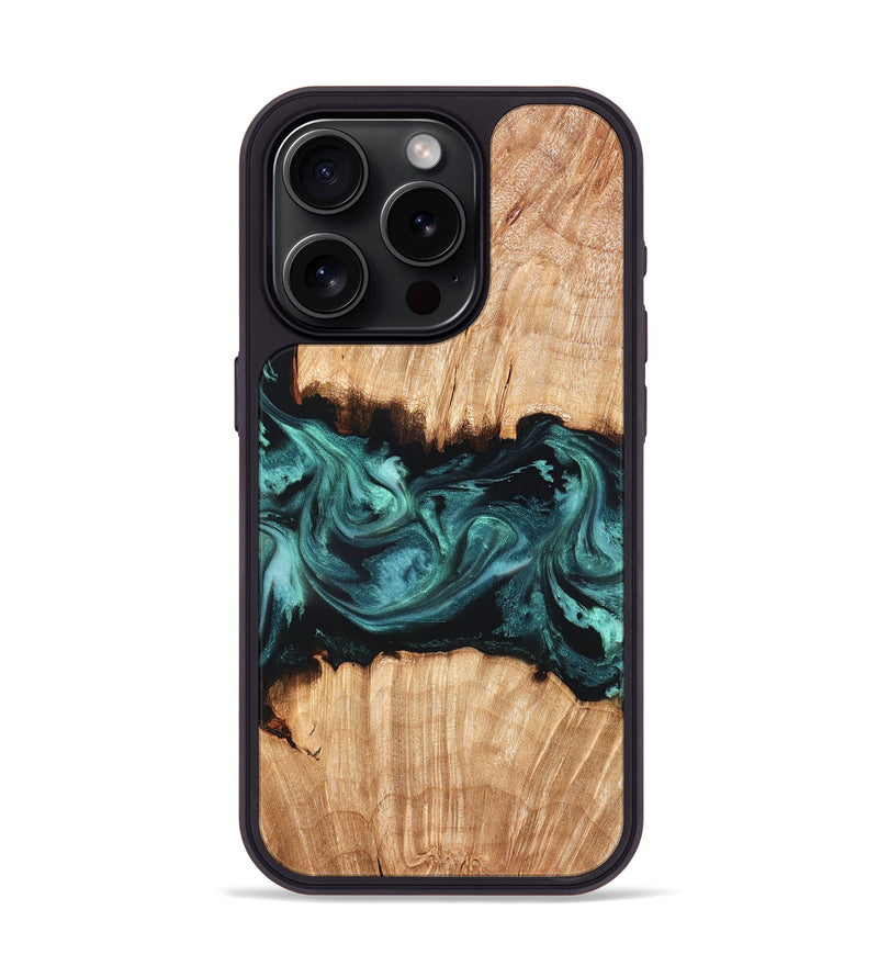 iPhone 15 Pro Wood Phone Case - Tiana (Green, 825531)