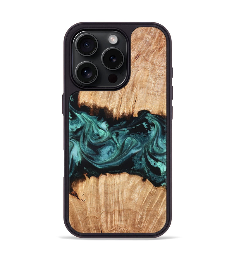 iPhone 16 Pro Wood Phone Case - Tiana (Green, 825531)