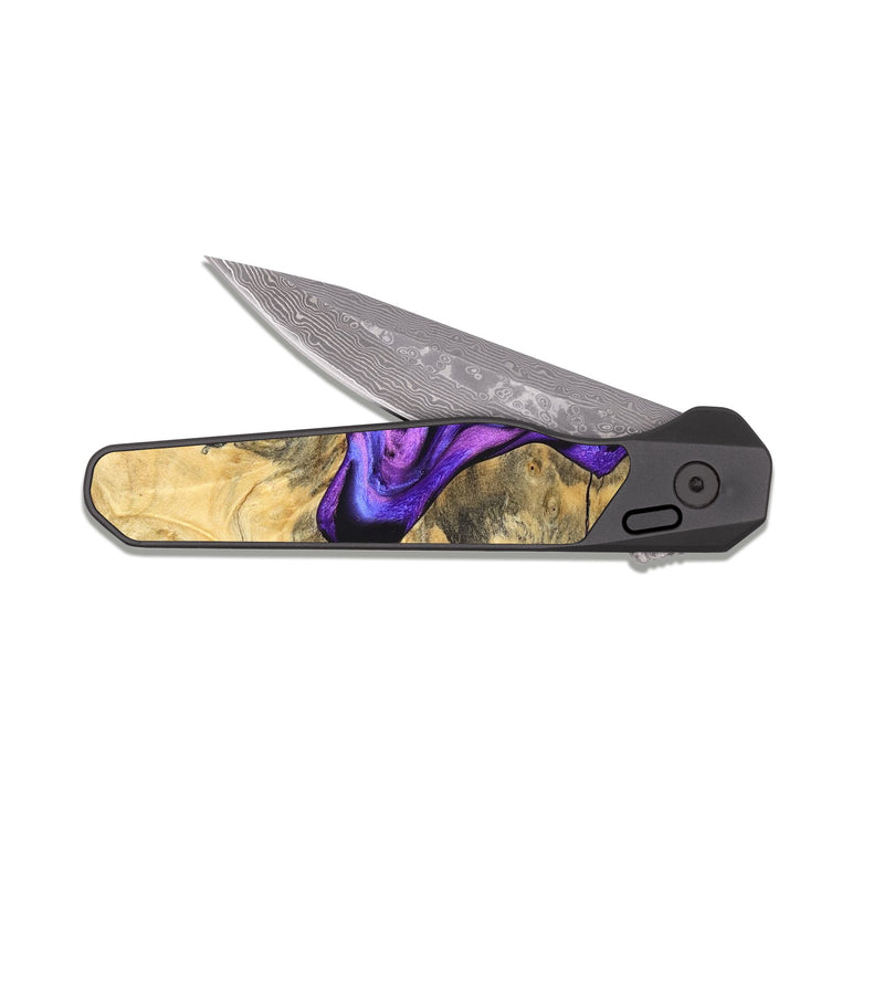 EDC Dark Damascus Wood Pocket Knife - Yahir (Purple, 825578)