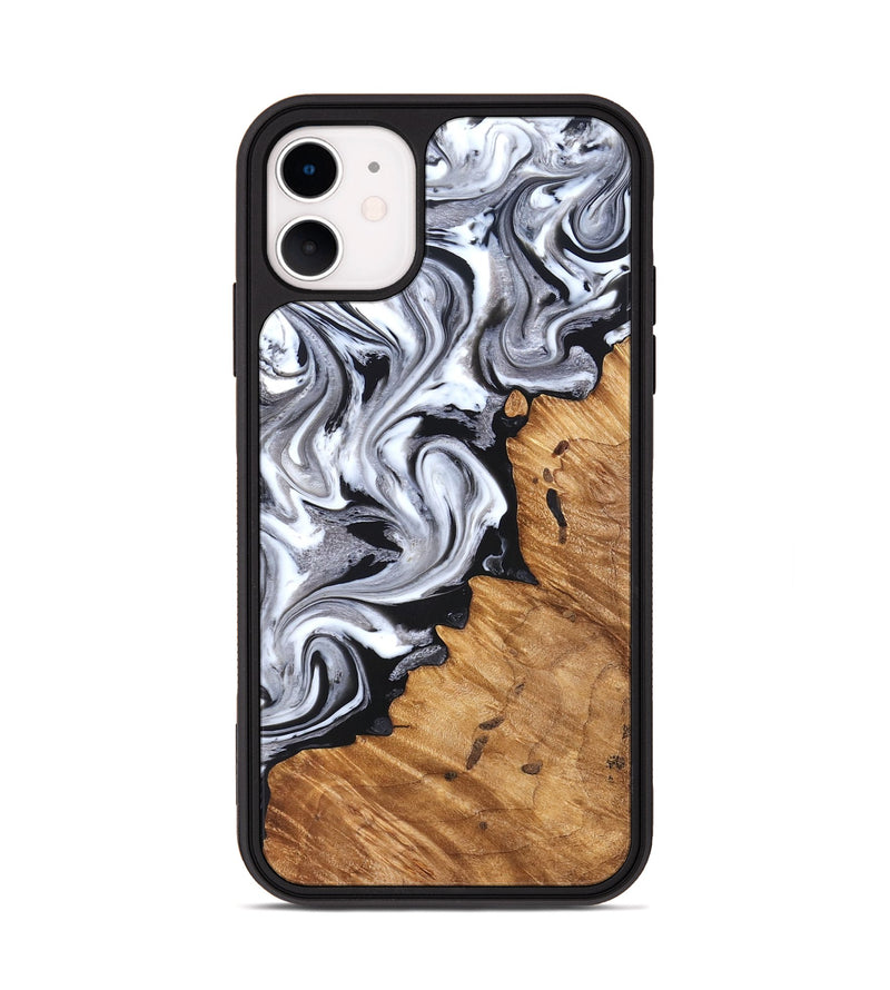 iPhone 11 Wood Phone Case - Zayne (Black & White, 825588)