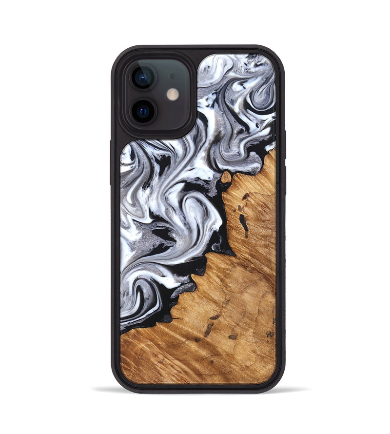 iPhone 12 Wood Phone Case - Zayne (Black & White, 825588)