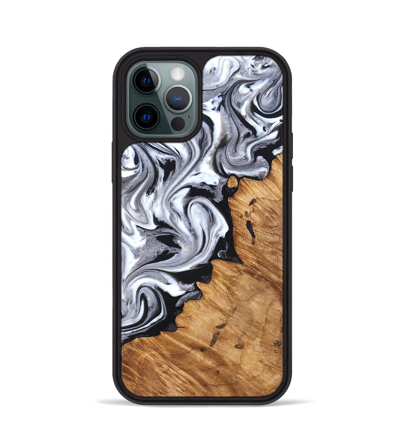 iPhone 12 Pro Wood Phone Case - Zayne (Black & White, 825588)