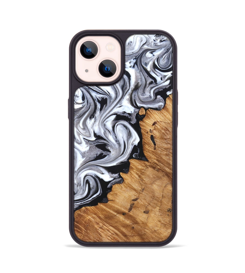 iPhone 14 Wood Phone Case - Zayne (Black & White, 825588)