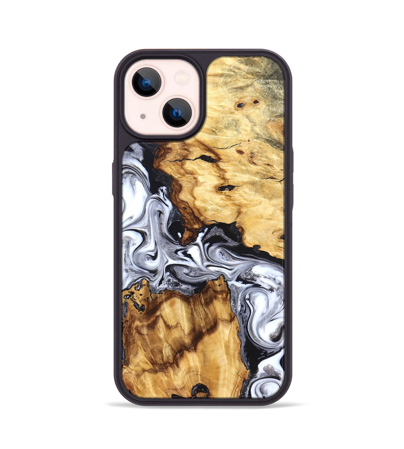 iPhone 14 Wood Phone Case - Phil (Black & White, 825589)