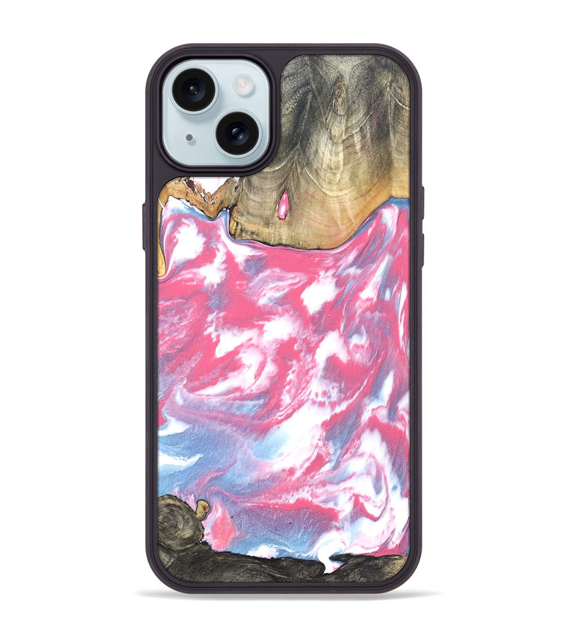 iPhone 15 Plus Wood Phone Case - Curley (Red, 825592)