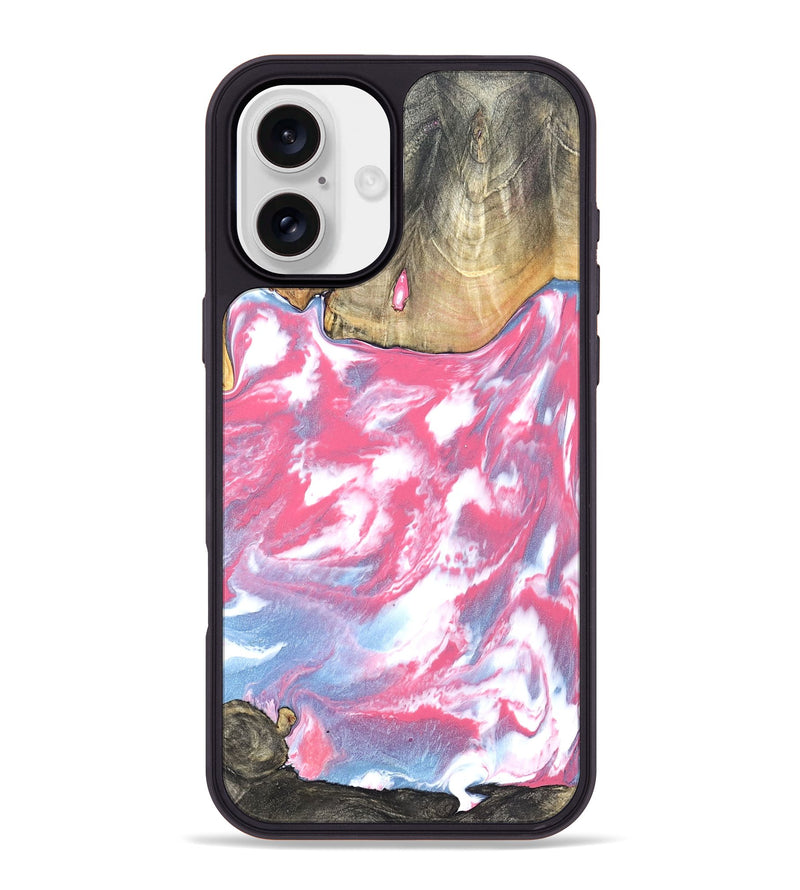 iPhone 16 Plus Wood Phone Case - Curley (Red, 825592)
