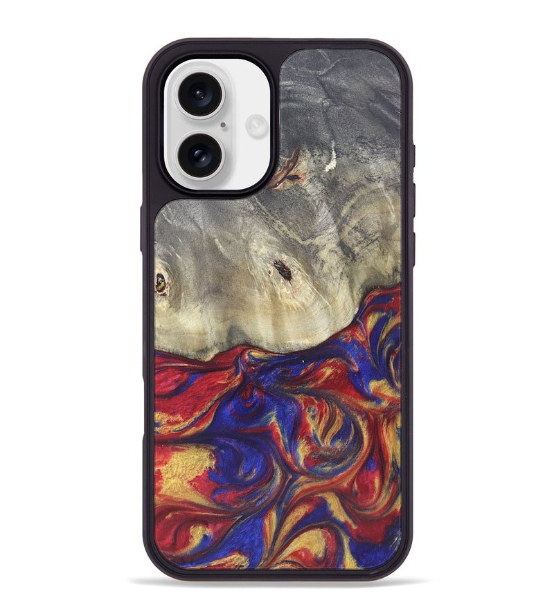 iPhone 16 Plus Wood Phone Case - Zamir (Red, 825594)