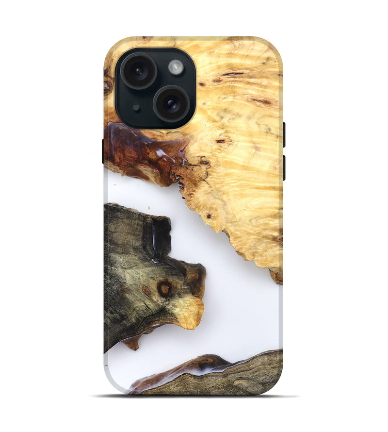 iPhone 15 Wood Live Edge Phone Case - Bella (Clear, 825597)