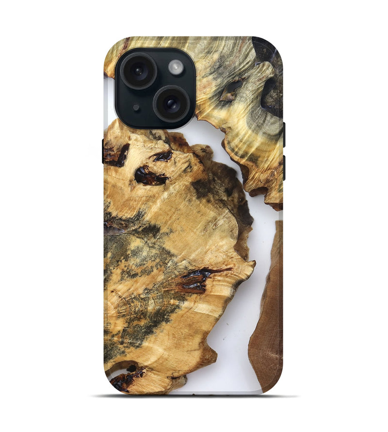 iPhone 15 Wood Live Edge Phone Case - Neriah (Clear, 825599)