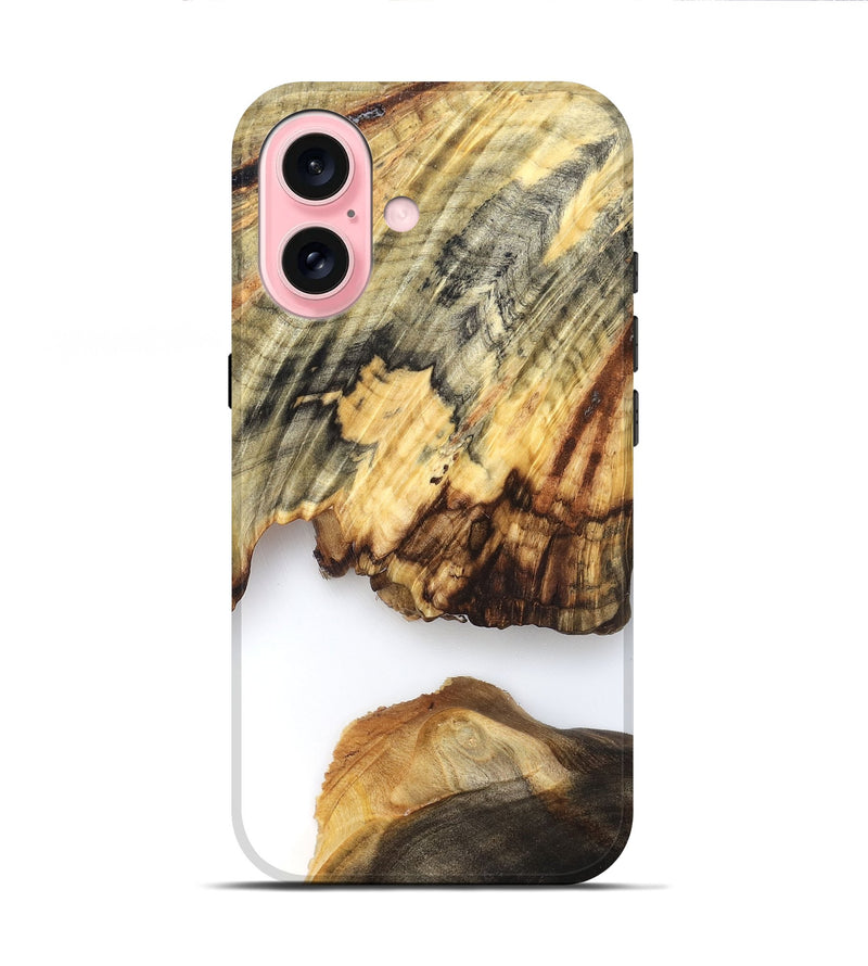 iPhone 16 Wood Live Edge Phone Case - Ryan (Clear, 825601)