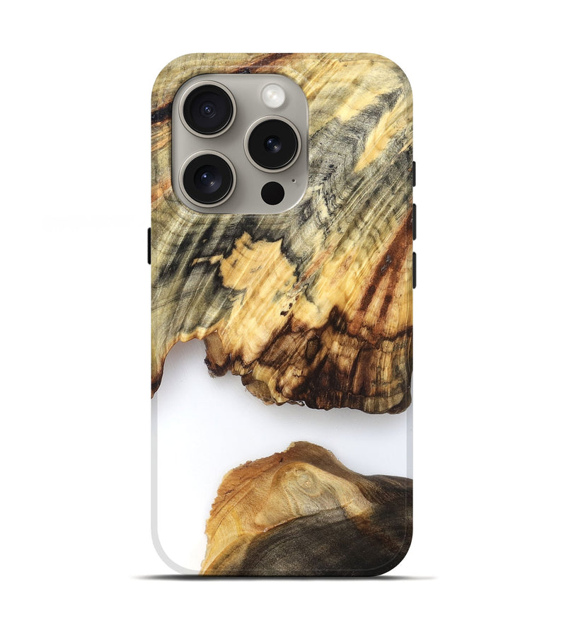iPhone 16 Pro Wood Live Edge Phone Case - Ryan (Clear, 825601)
