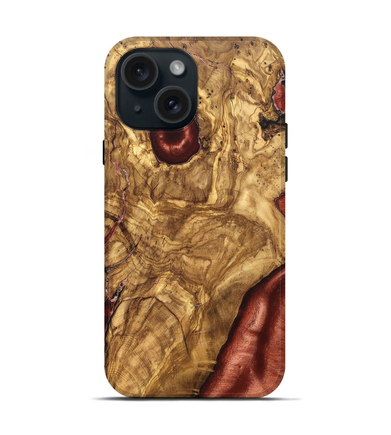 iPhone 15 Wood Live Edge Phone Case - Bria (Solid Wood, 825602)