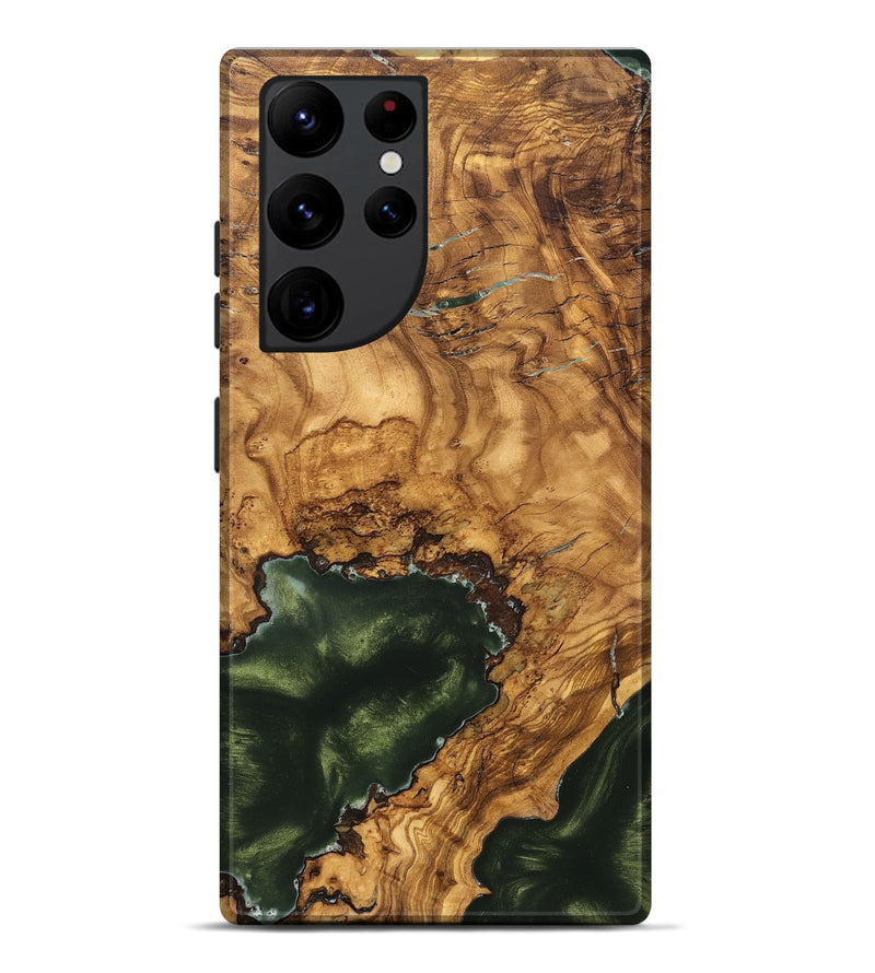 Galaxy S22 Ultra Wood Live Edge Phone Case - Irving (Ancient Olive, 825604)