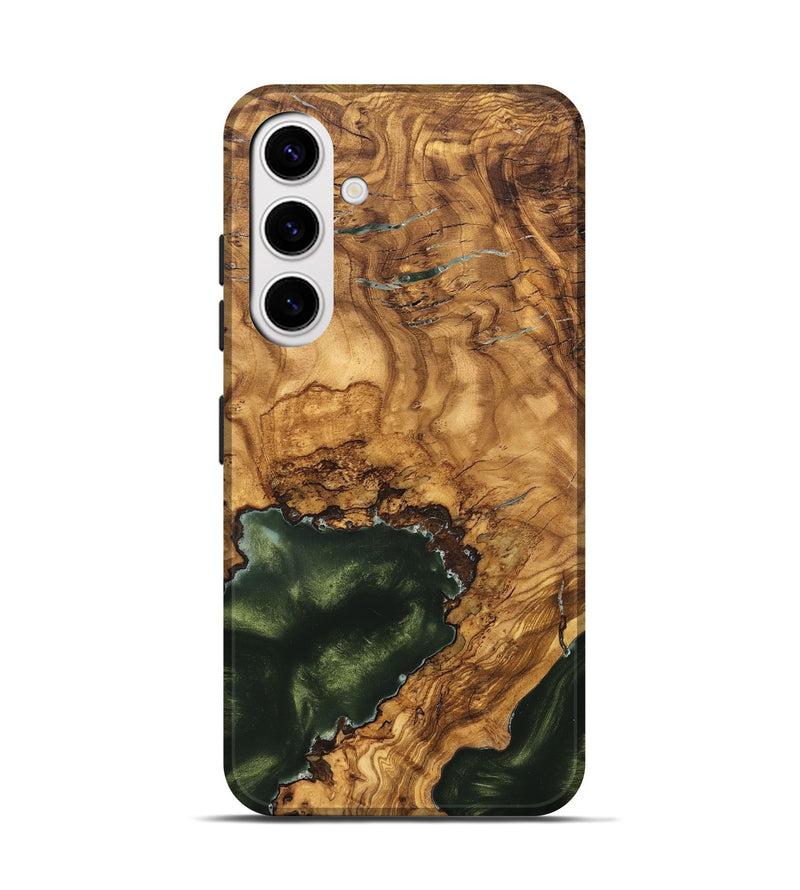 Galaxy S25 Wood Live Edge Phone Case - Irving (Ancient Olive, 825604)