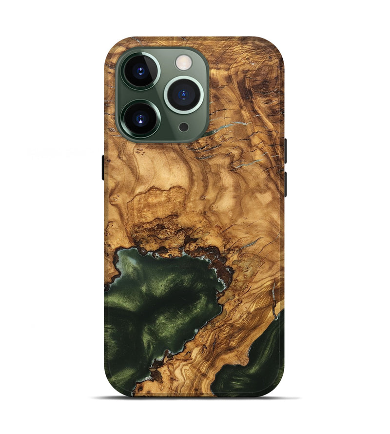 iPhone 13 Pro Wood Live Edge Phone Case - Irving (Ancient Olive, 825604)