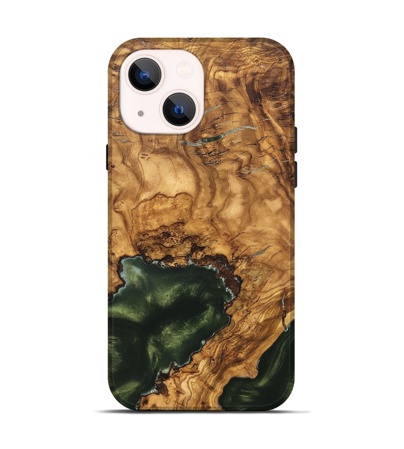 iPhone 14 Wood Live Edge Phone Case - Irving (Ancient Olive, 825604)