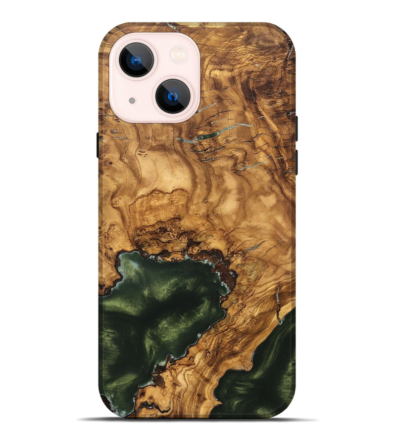 iPhone 14 Plus Wood Live Edge Phone Case - Irving (Ancient Olive, 825604)