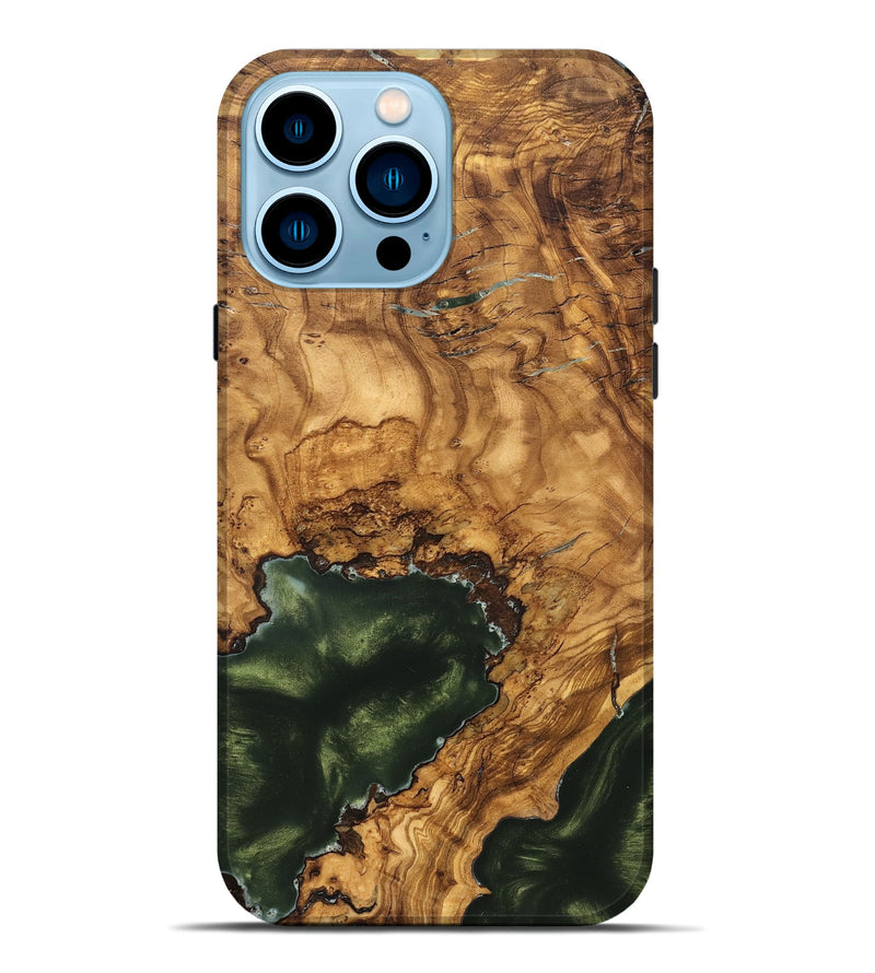 iPhone 14 Pro Max Wood Live Edge Phone Case - Irving (Ancient Olive, 825604)