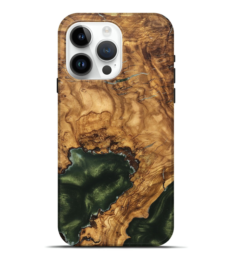 iPhone 15 Pro Max Wood Live Edge Phone Case - Irving (Ancient Olive, 825604)